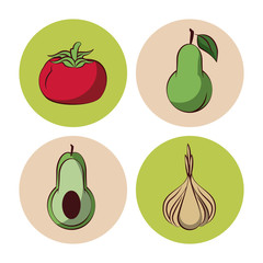 Vegetables icons set