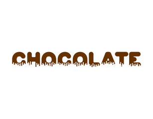 Chocolate Liquid lettering sign. sweetness alphabet. Sweet viscous ABC sign