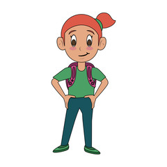 Cute school girl cartoon