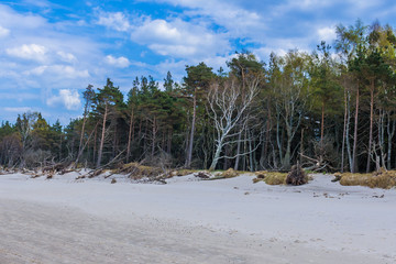 Baltic Sea beach in Slowinski National Park near Leba city, Poland