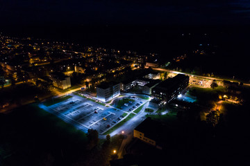 Fototapeta premium Aerial view of the city at night.