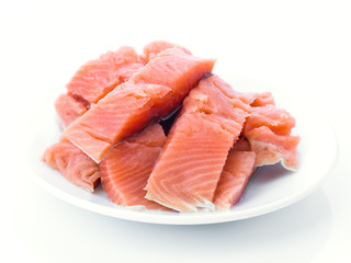 salmon dish cut to strips