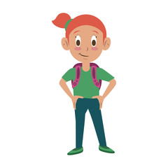 Cute school girl cartoon