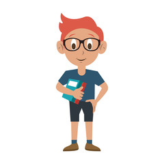 Cute schoolboy cartoon
