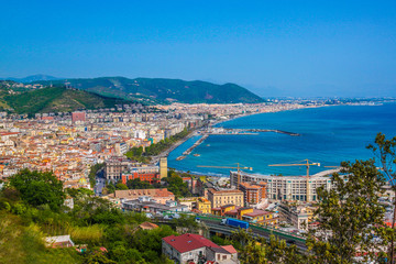 Naklejka na ściany i meble Aerial view of Salerno. Italy