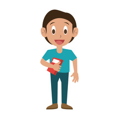 Cute schoolboy cartoon