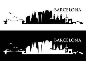 Barcelona skyline - Spain  - obrazy, fototapety, plakaty