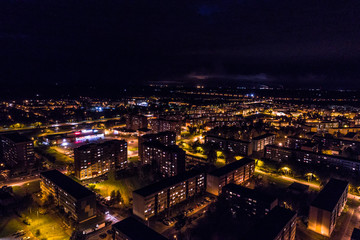 Fototapeta na wymiar Aerial view of the city at night.
