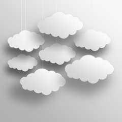 Illustration of clouds in gray gradient