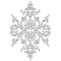 Vintage baroque ornament, corner. Retro pattern antique style acanthus. Decorative design element filigree calligraphy vector. - stock vector