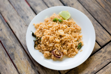 Thai fried rice with seafood