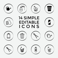 Set of 14 can filled and outline icons