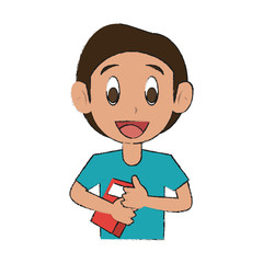 Cute schoolboy cartoon