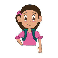 Cute school girl cartoon