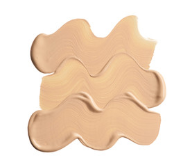 set of smears from various cosmetic products