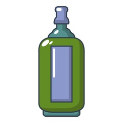 Glass bottle icon, cartoon style