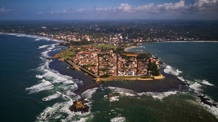 aerial shot of old colonial fort