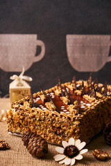 Delicious  biscuit cake with chocolate