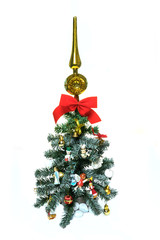 Decorated Christmas tree on a white background