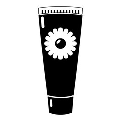 Tube cream icon, simple black style