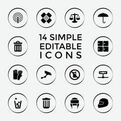 Set of 14 protection filled icons