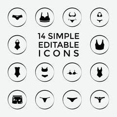 Set of 14 lingerie filled icons