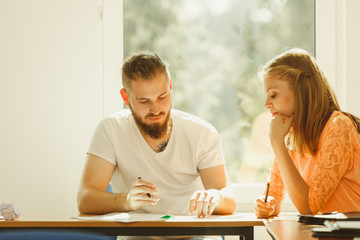 Two students in class