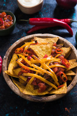 Nachos, mexican meal with tortilla chips