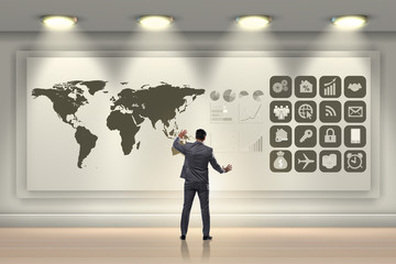 Businessman in global business concept