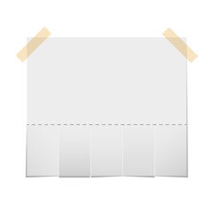 Realistic blank  paper ad with cut strips for the address and phone number