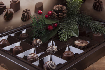 Chocolate coffees in a box