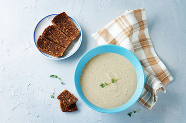 Mushrooms potato cream soup