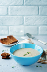 Mushrooms potato cream soup