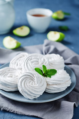 Apple Zephyr on a plate with apples and mint