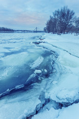 Winter Kiev city skyline at night