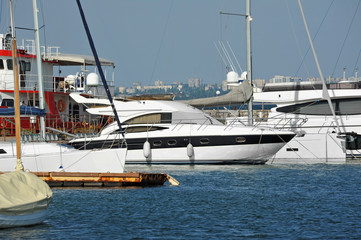 Fototapeta premium Motor yacht in jetty