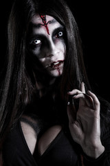Witch with white eyes