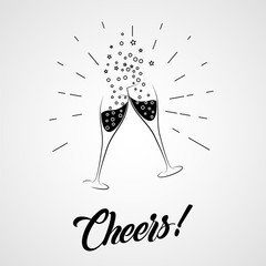 Cheers! Two champagne glasses © smastepanov2012