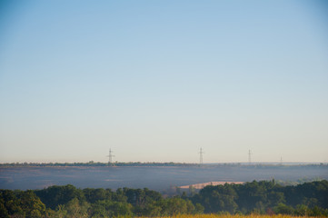 Obraz premium Burnt grass, landscape fire