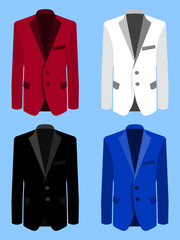 Man suit set on blue background. Business. Flat design, vector illustration, EPS10