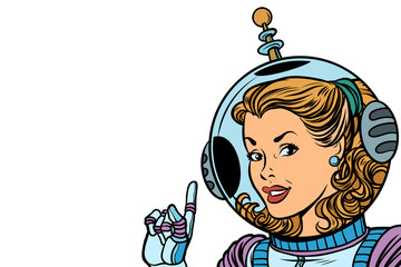 Girl astronaut isolated on white background © rogistok