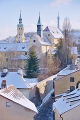 Winter Prague Quarter New World, Loreto, Capuchin Church and Lookout   