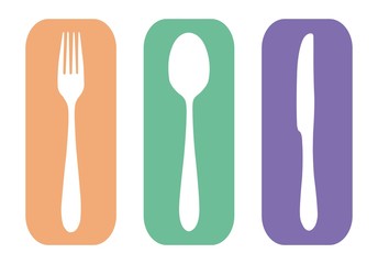 Fototapeta premium Fork, knife and spoon