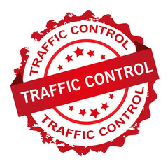 Traffic control red vector stamp