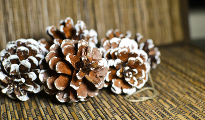 Christmas. New Year. Cones. Christmas decorations.
