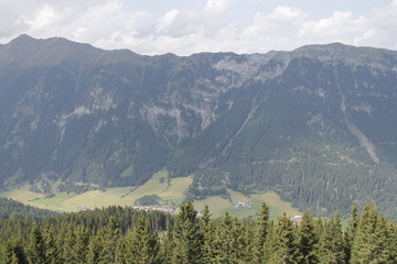 view of alpine mountains in northern Italy
