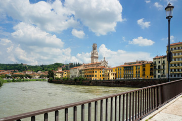 Naklejka premium Adige river, Verona