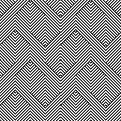 Vector geometric lines pattern. Abstract graphic striped ornament. Simple black and white stripes, zigzag shapes. Modern monochrome linear background. Stylish repeat design for decor, prints, fabric
