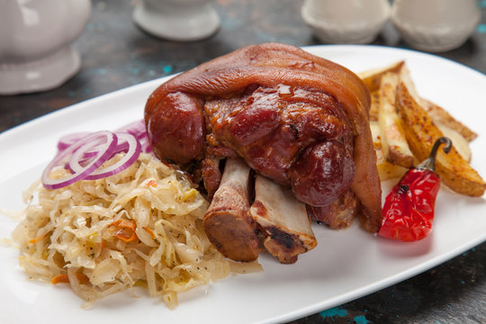 Roasted pork shank