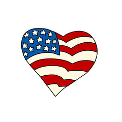 USA heart Patriotic symbol